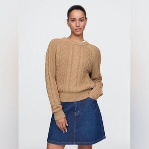 Gap Classic Cable-Knit Sweater Camel Hair Tan NWT